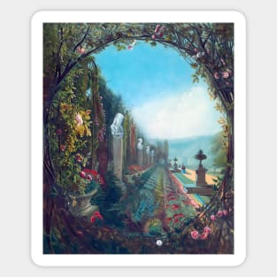 Landscape with sculpture garden Sticker